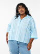 Blouse with collar and 3/4 sleeves, Light Blue, Model image number 0