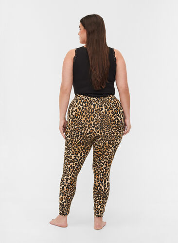 Viscose leggings with leopard print, LEO AOP, Model image number 1
