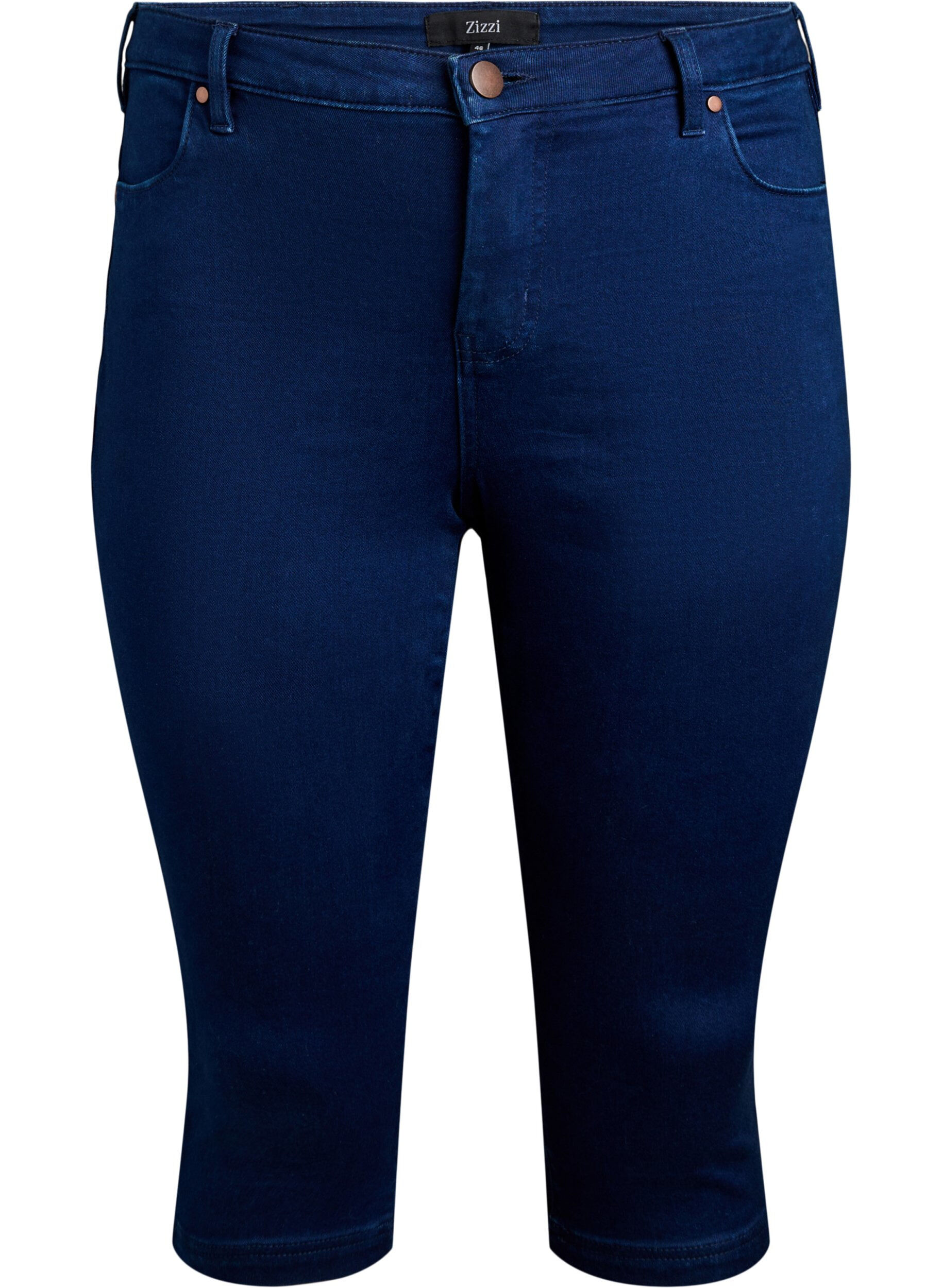 Zizzifashion High-waisted Amy capri jeans with super slim fit, Blue, Packshot image number 0