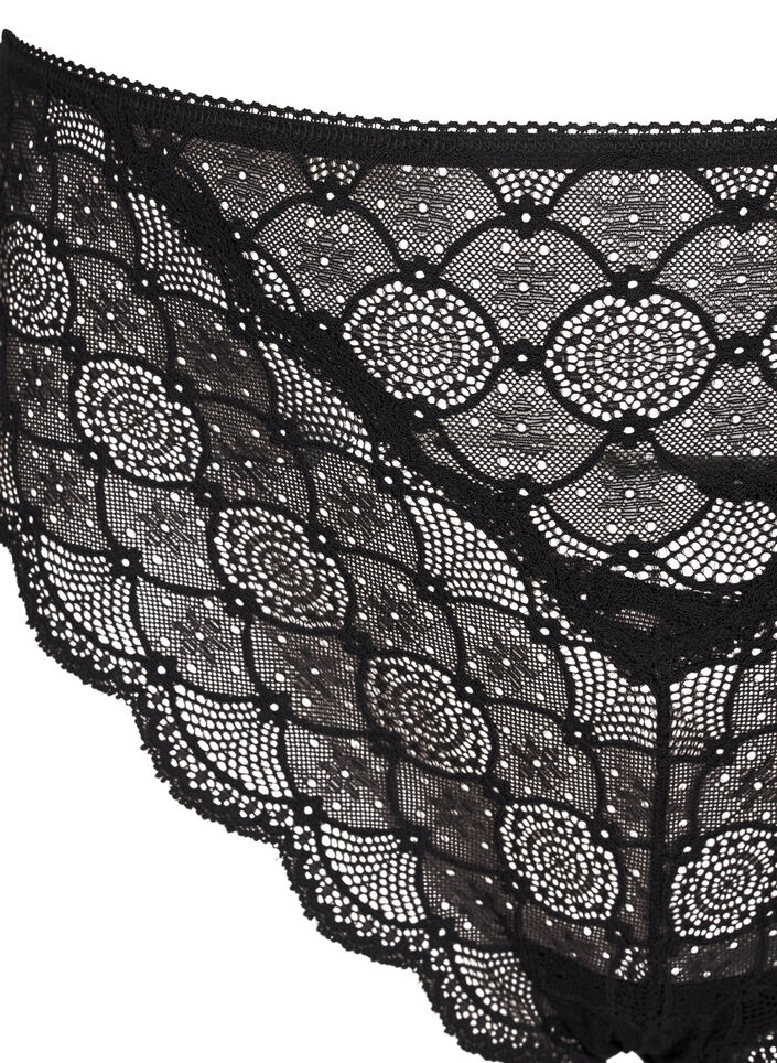 Brazilian lace panties, Black, Packshot image number 2