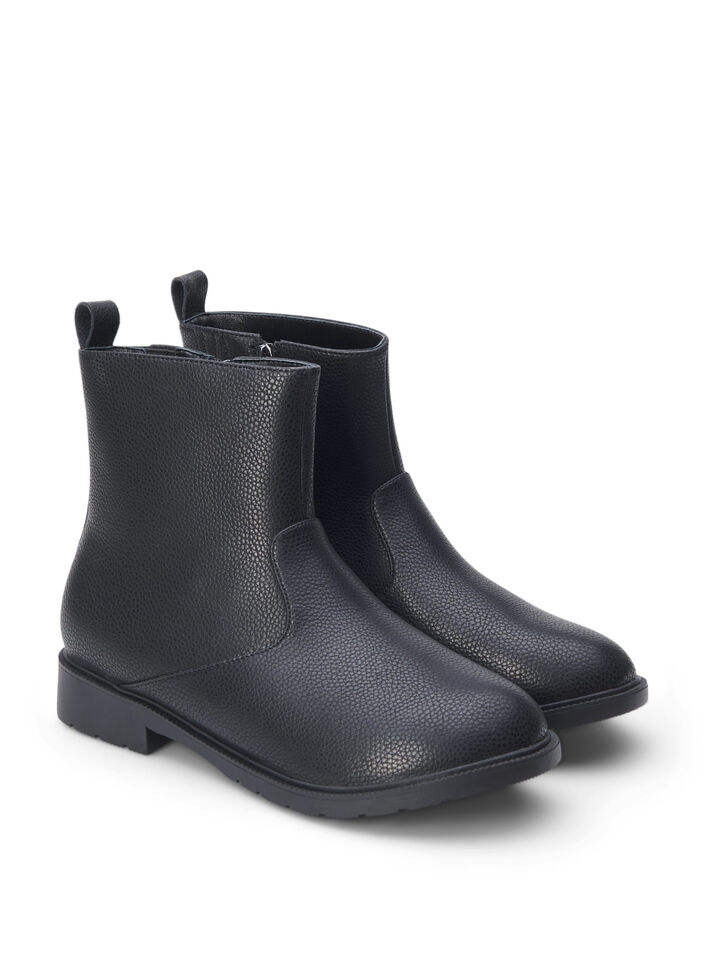 Wide fit - Chelsea leather boot, Black, Packshot image number 1