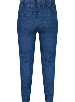 Cotton blend jeggings with back pockets, Dark blue, Packshot image number 1