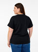 Cotton T-shirt with embroidery detail, Black, Model image number 2
