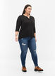 Cotton top with 3/4 sleeves, Black, Model image number 2