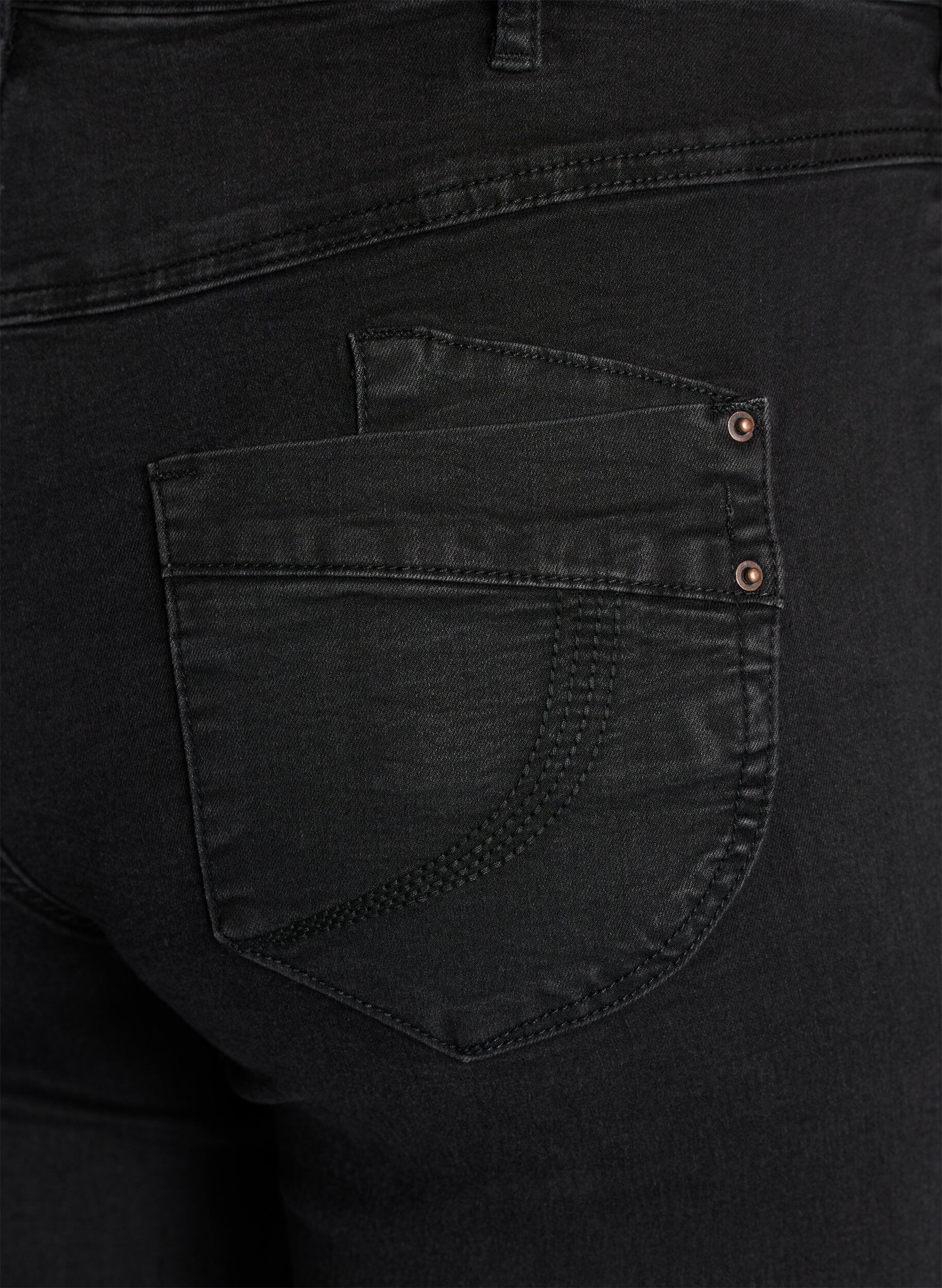 Zizzifashion Regular fit Gemma jeans with high waist, Black, Packshot image number 3