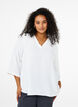 Blouse with 3/4 sleeves, Vanilla, Model image number 0