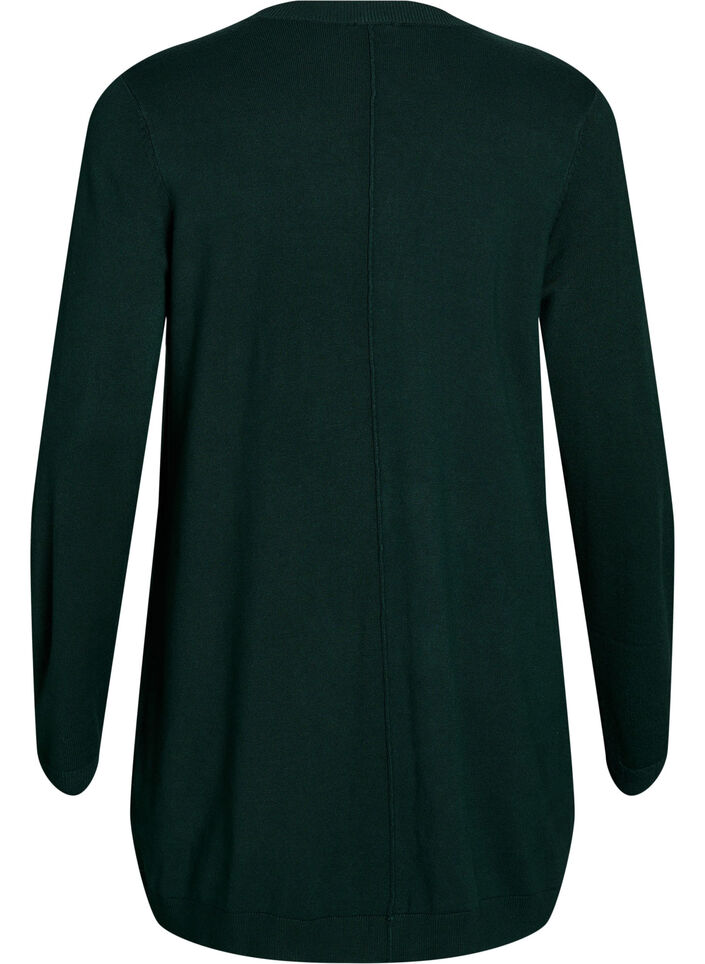 Long knitted cardigan in a viscose blend, Green, Packshot image number 1