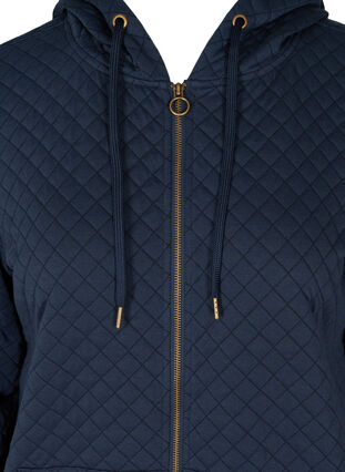 Sweater cardigan with a hood a zip, Navy Blazer, Packshot image number 2