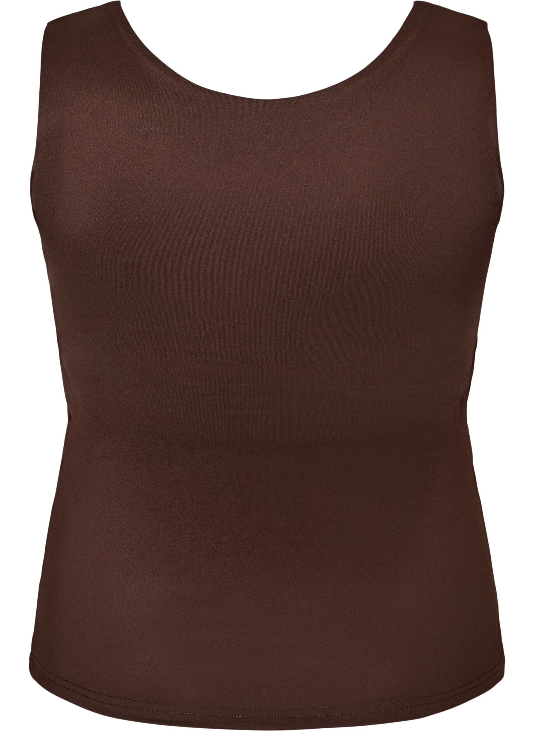 ZizzifashionFitted basic top with reversible function, Brown, Packshot image number 1