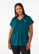 Loose training t-shirt with v-neck, Green, Model image number 0