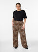 Leopard print straight-leg trousers, Brown, Model image number 0