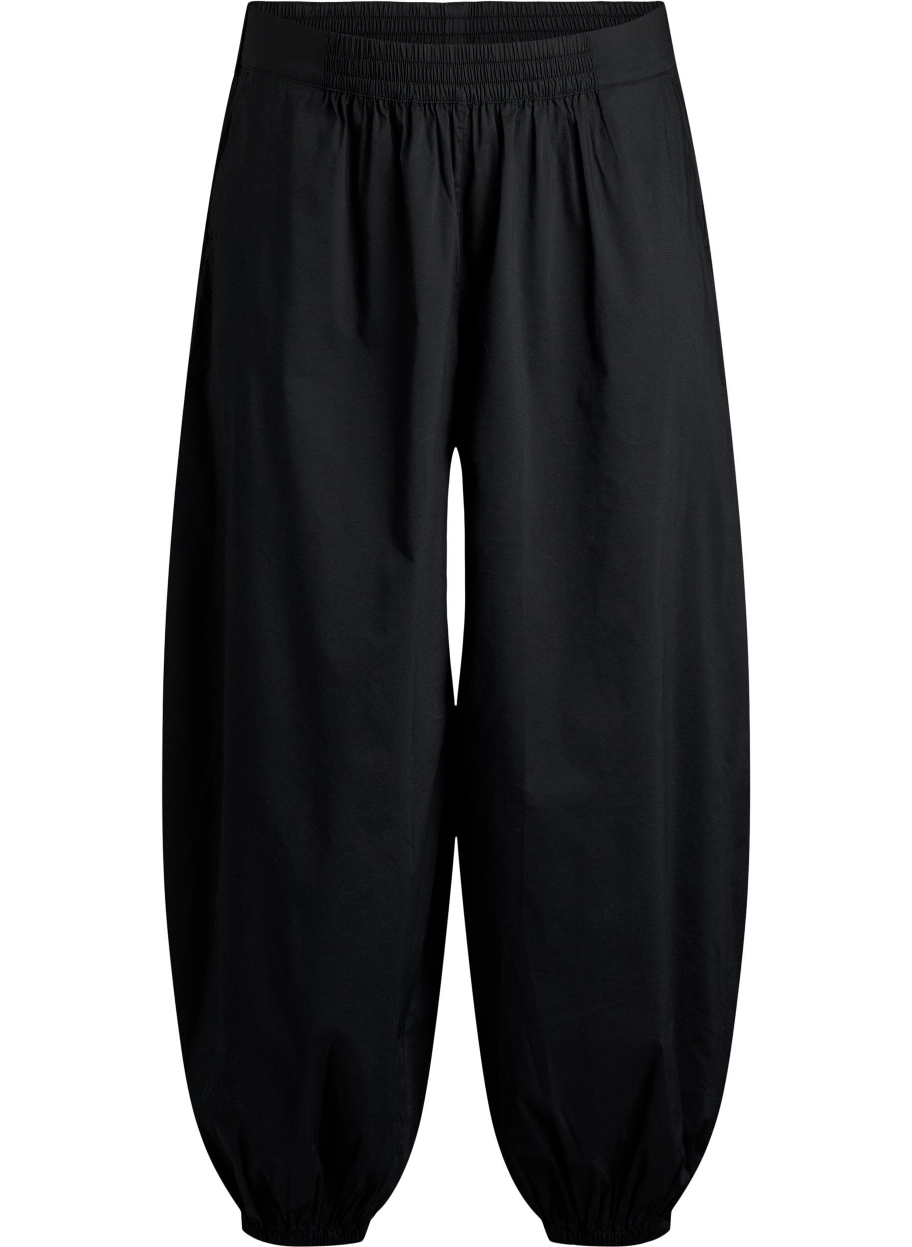 Zizzifashion Balloon trousers with pockets and an elasticated waistband, Black, Packshot image number 0