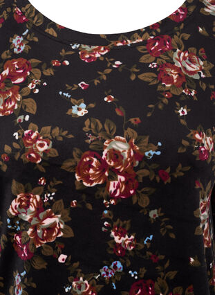 Floral, long sleeve velour blouse, Flower AOP, Packshot image number 2