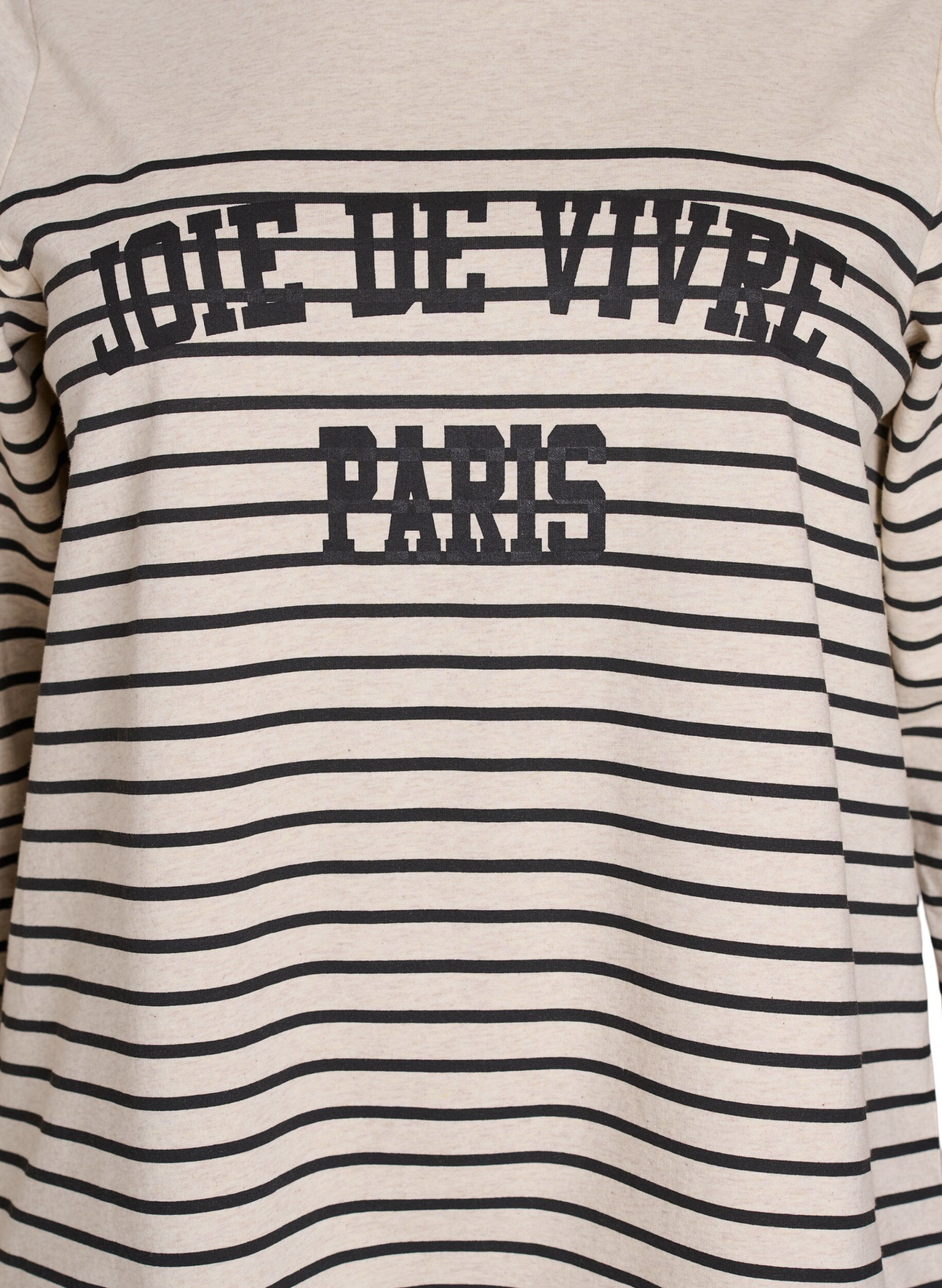 Zizzifashion Sweatshirt with stripes and text print, Beige, Packshot image number 2