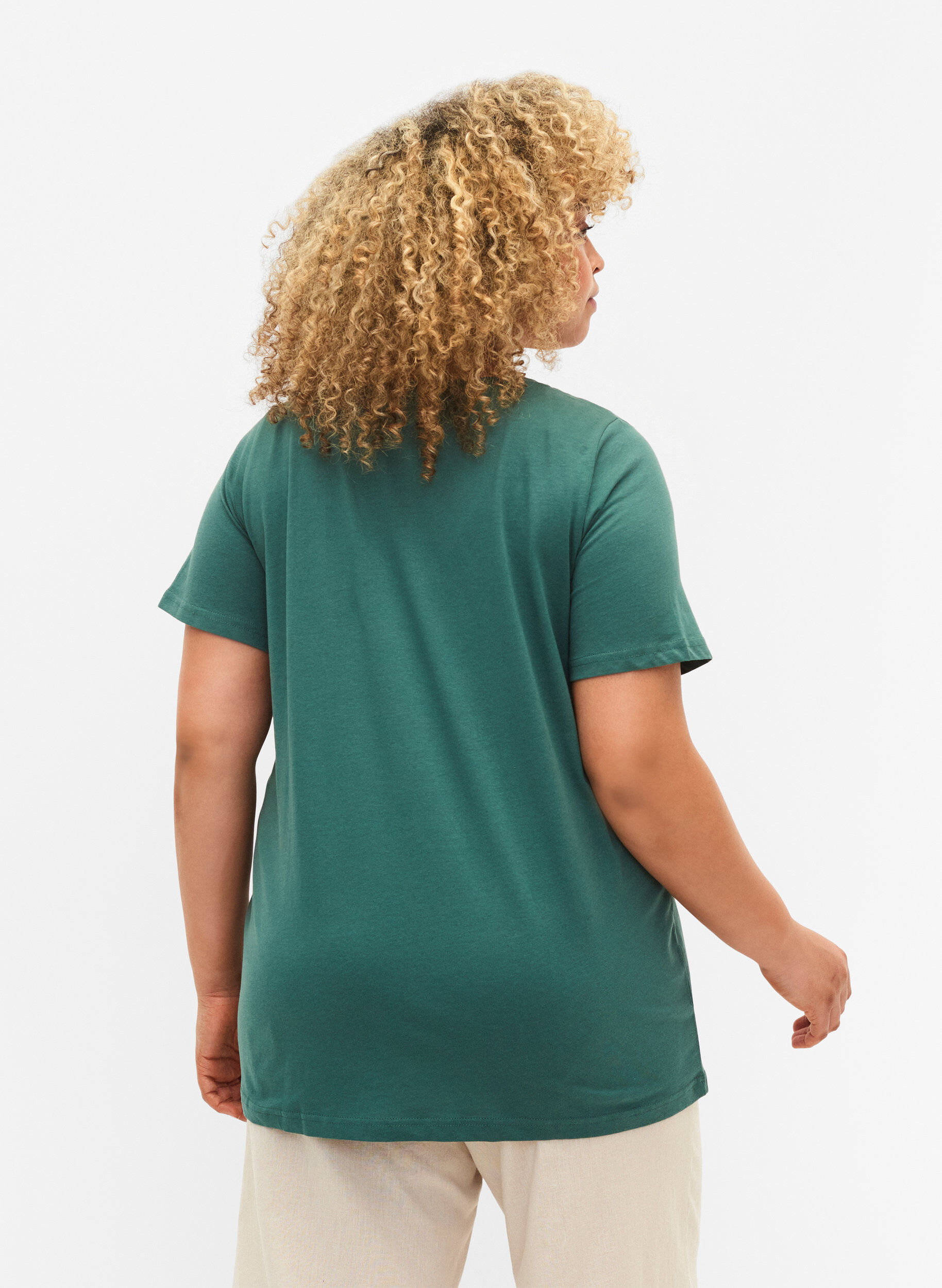 Zizzifashion 2-pack basic cotton t-shirt, Mallard Green/Black, Model image number 1