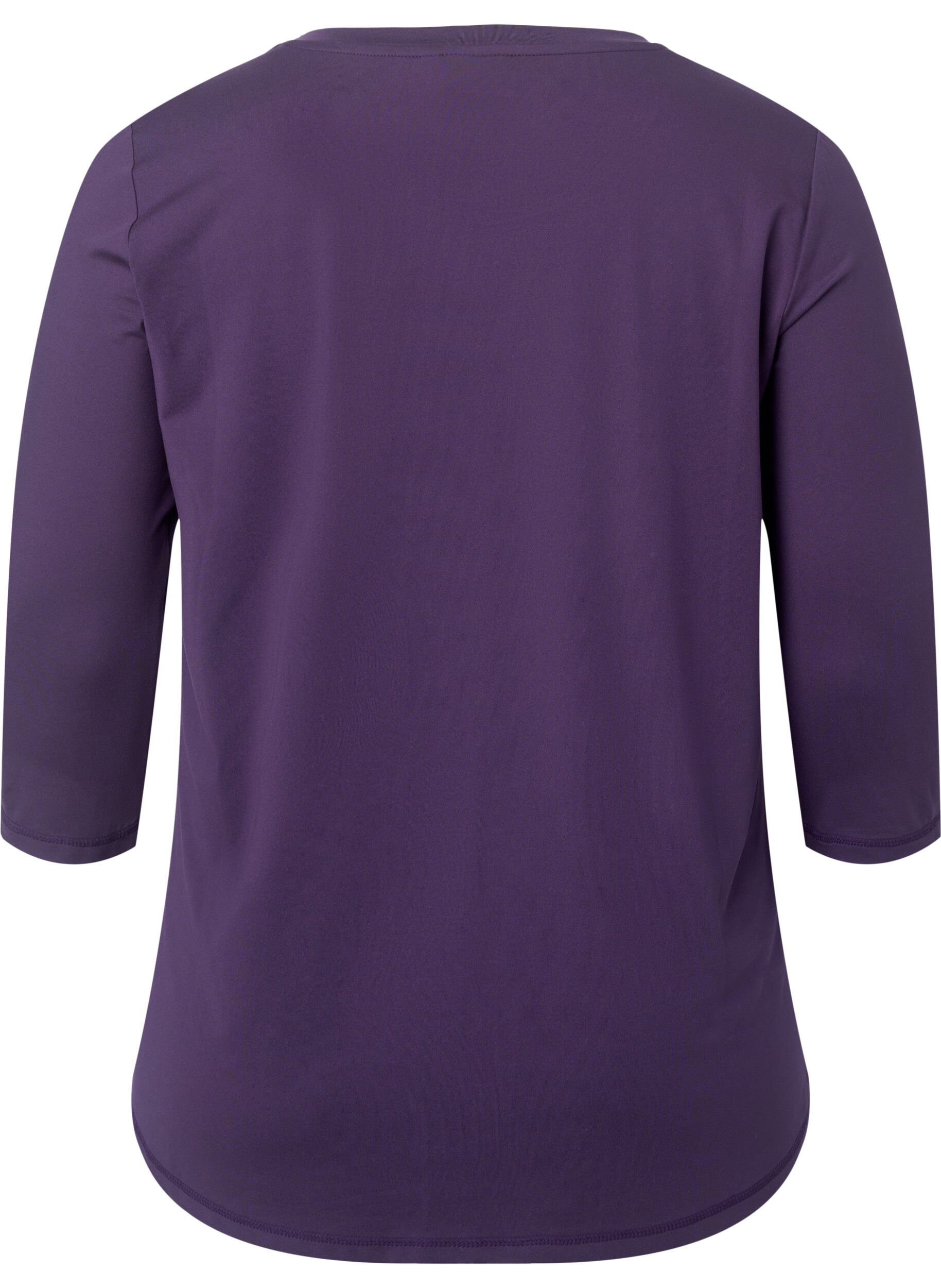 Zizzifashion Workout top with 3/4 sleeves, Purple, Packshot image number 1