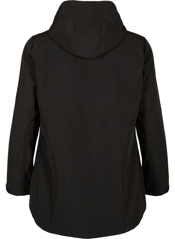 Short softshell jacket with pockets, Black, Packshot image number 1