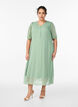 V-neck midi dress with tie fastening, Green, Model image number 0
