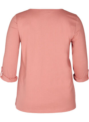 Cotton blouse with a zip detail, Canyon Rose, Packshot image number 1