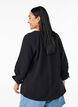 Cotton muslin blouse with 3/4 sleeves, Black, Model image number 1