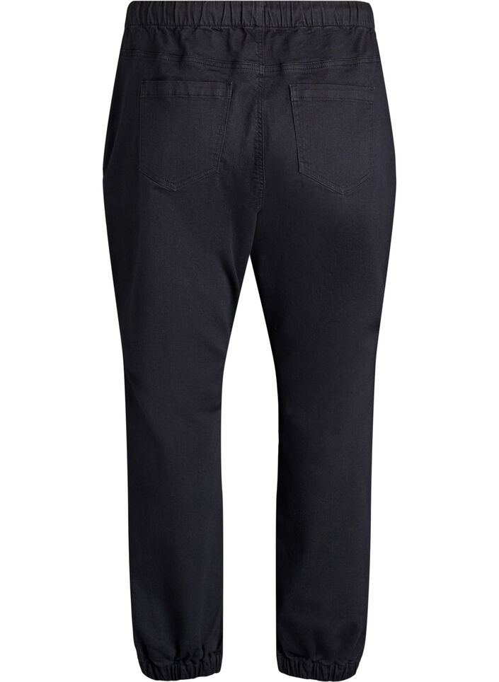 Denim joggers with pockets, Black, Packshot image number 1