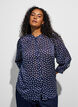 Patterned shirt with a stand-up collar and 3/4-sleeves, Blue, Model image number 3