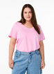 Short sleeve t-shirt with v-neckline, Pink, Model image number 0