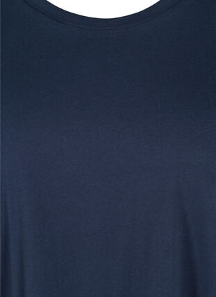Cotton t-shirt with buttons, Black Iris, Packshot image number 2