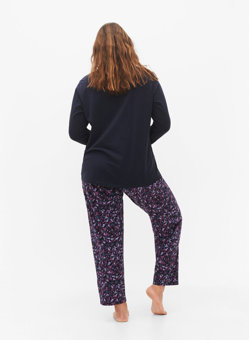 Cotton pajama pants with print, Blue, Model image number 1