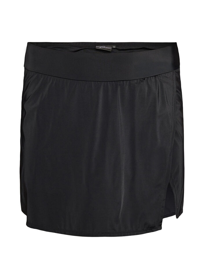 Bikini bottom with brief and wrap-around effect, Black, Packshot image number 0