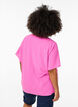 Short-sleeved blouse with round neck, Pink, Model image number 2