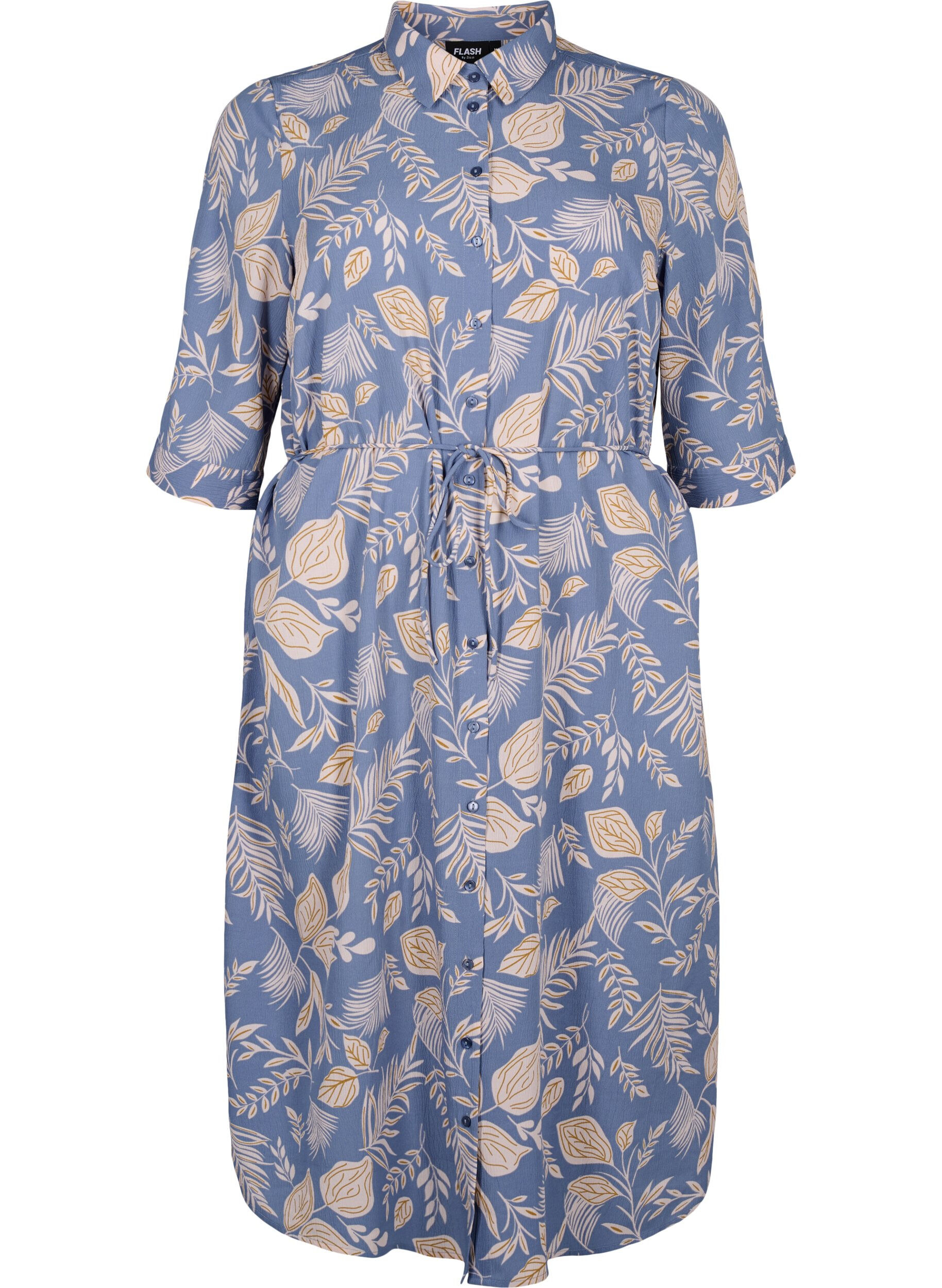 Zizzifashion FLASH - Shirt dress with print, Delft AOP, Packshot image number 0