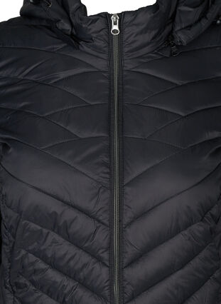Long, quilted, lightweight jacket, Black, Packshot image number 2