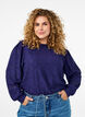 Long-sleeved blouse with an openwork pattern, Purple, Model image number 0