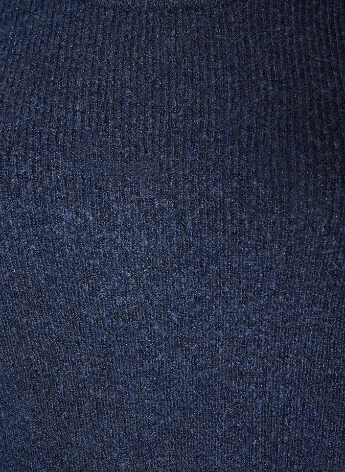 Melange knit blouse with round neck, Blue, Packshot image number 2