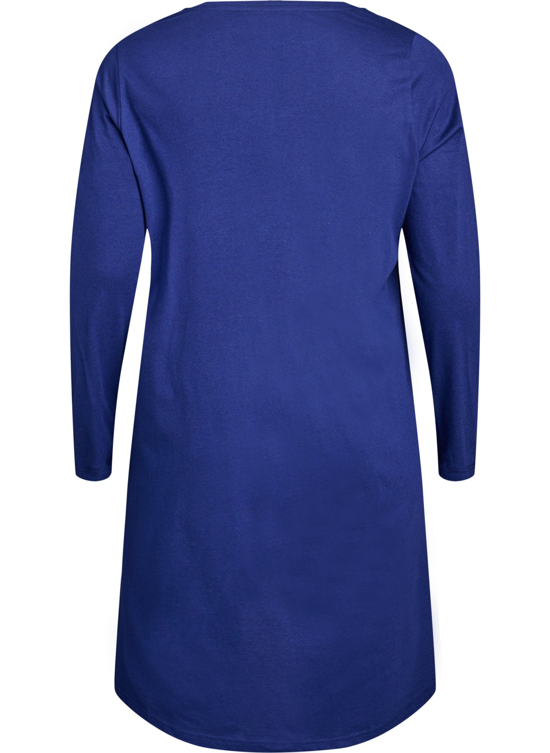 ZizzifashionLong-sleeved nightgown in organic cotton, Blue, Packshot image number 1