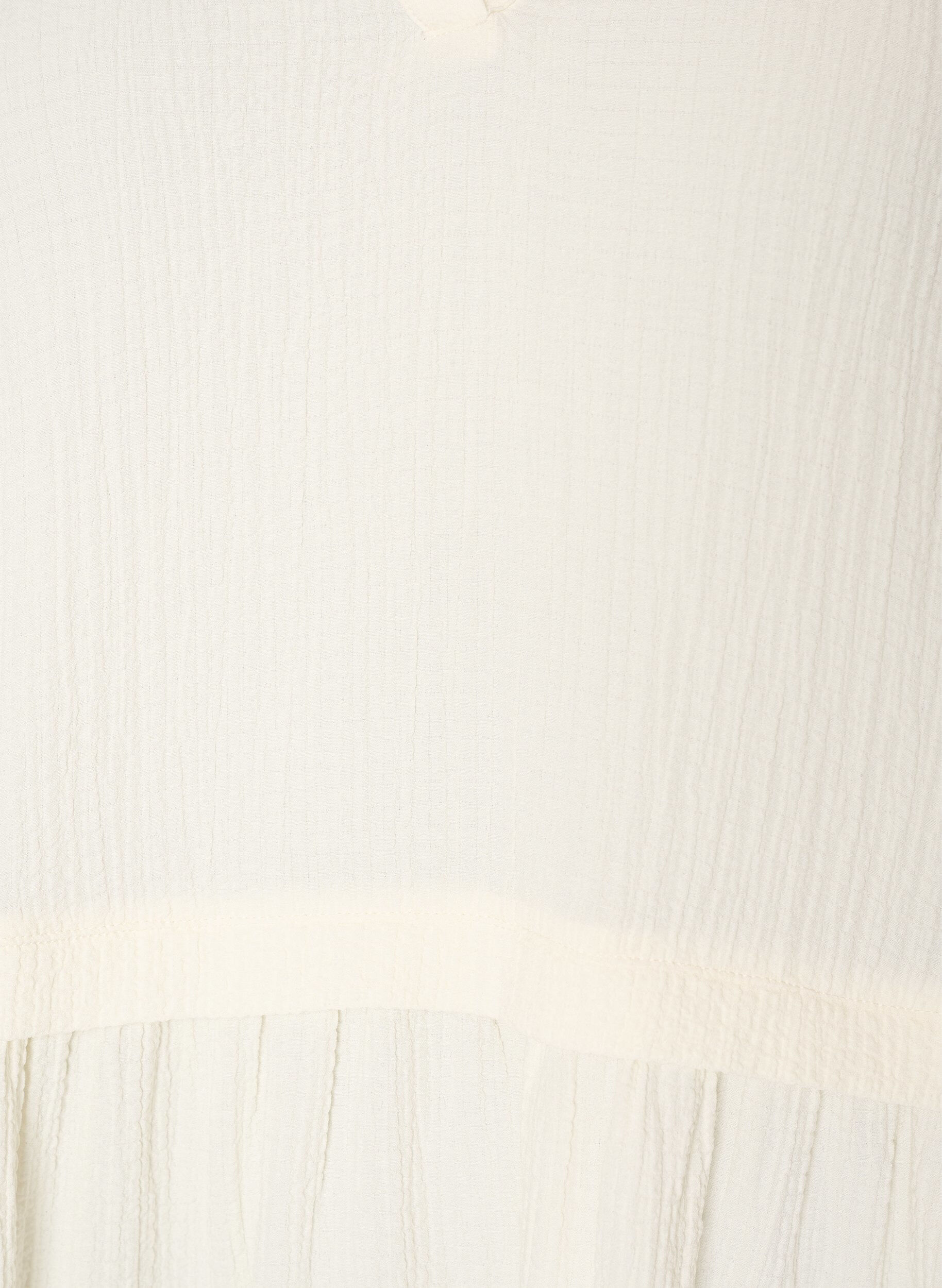 Zizzifashion Tunic with crinkled texture and 1/2 sleeves, Vanilla, Packshot image number 2
