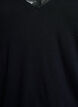 Viscose blouse with lace trim and V-neck, Black, Packshot image number 2