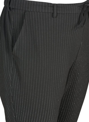 Croped maddison fit trousers with stripes, Black w lurex, Packshot image number 2
