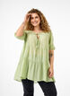 A-line viscose tunic with lace-up detail, Green, Model image number 0