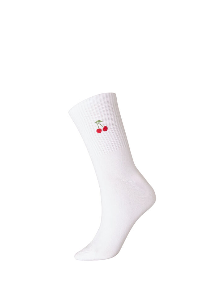Cotton socks with patterns, White, Packshot image number 0