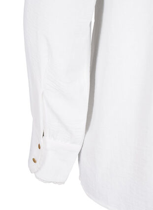 Long-sleeved blouse with texture, Bright White, Packshot image number 3