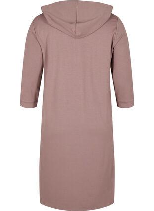 Sweater dress with hood and pockets, Deep Taupe, Packshot image number 1