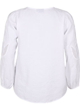 Blouse in TENCEL™ Modal with embroidery details, Bright White, Packshot image number 1