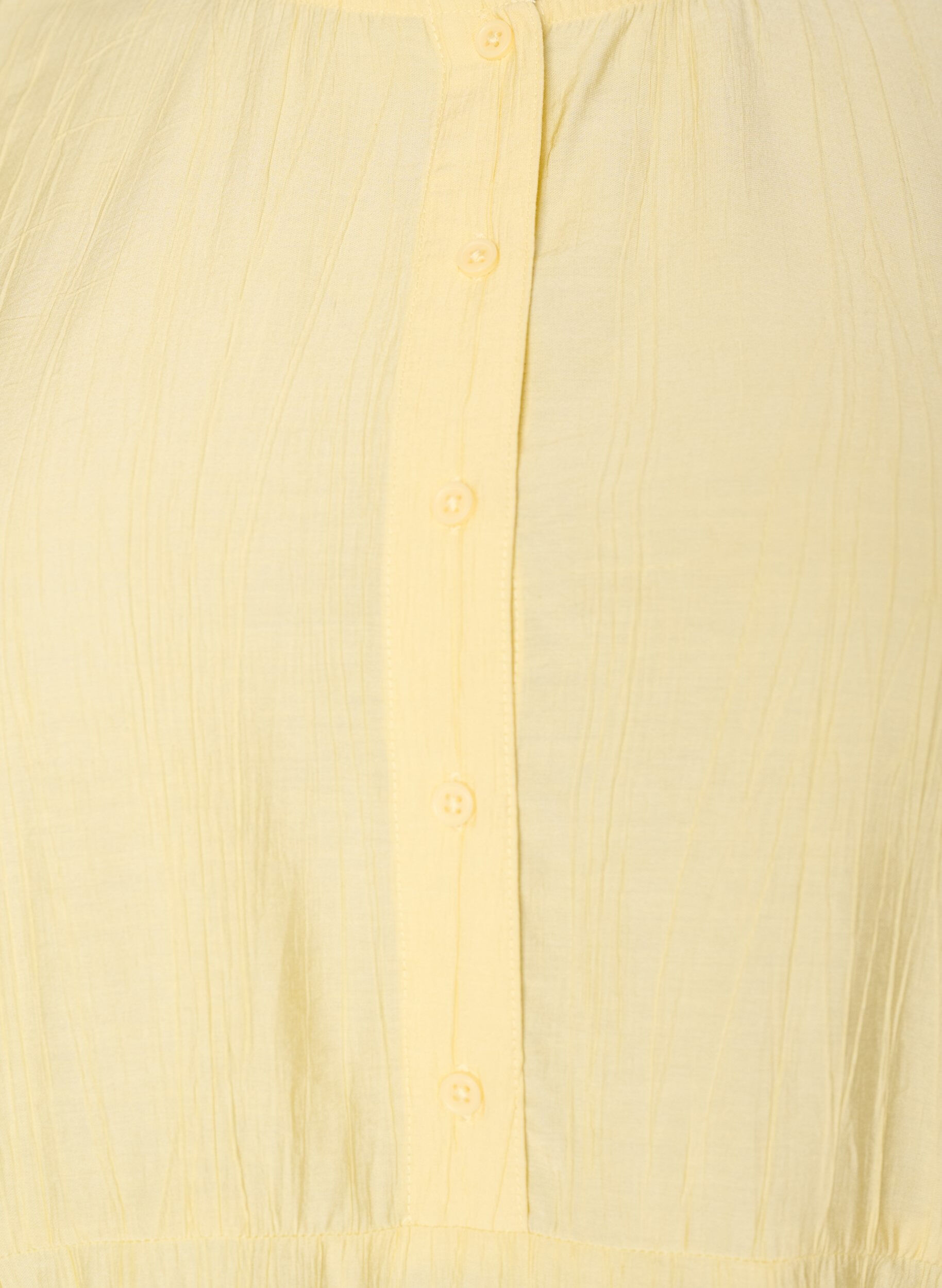 Zizzifashion Short viscose dress with ruffle details, Yellow, Packshot image number 2