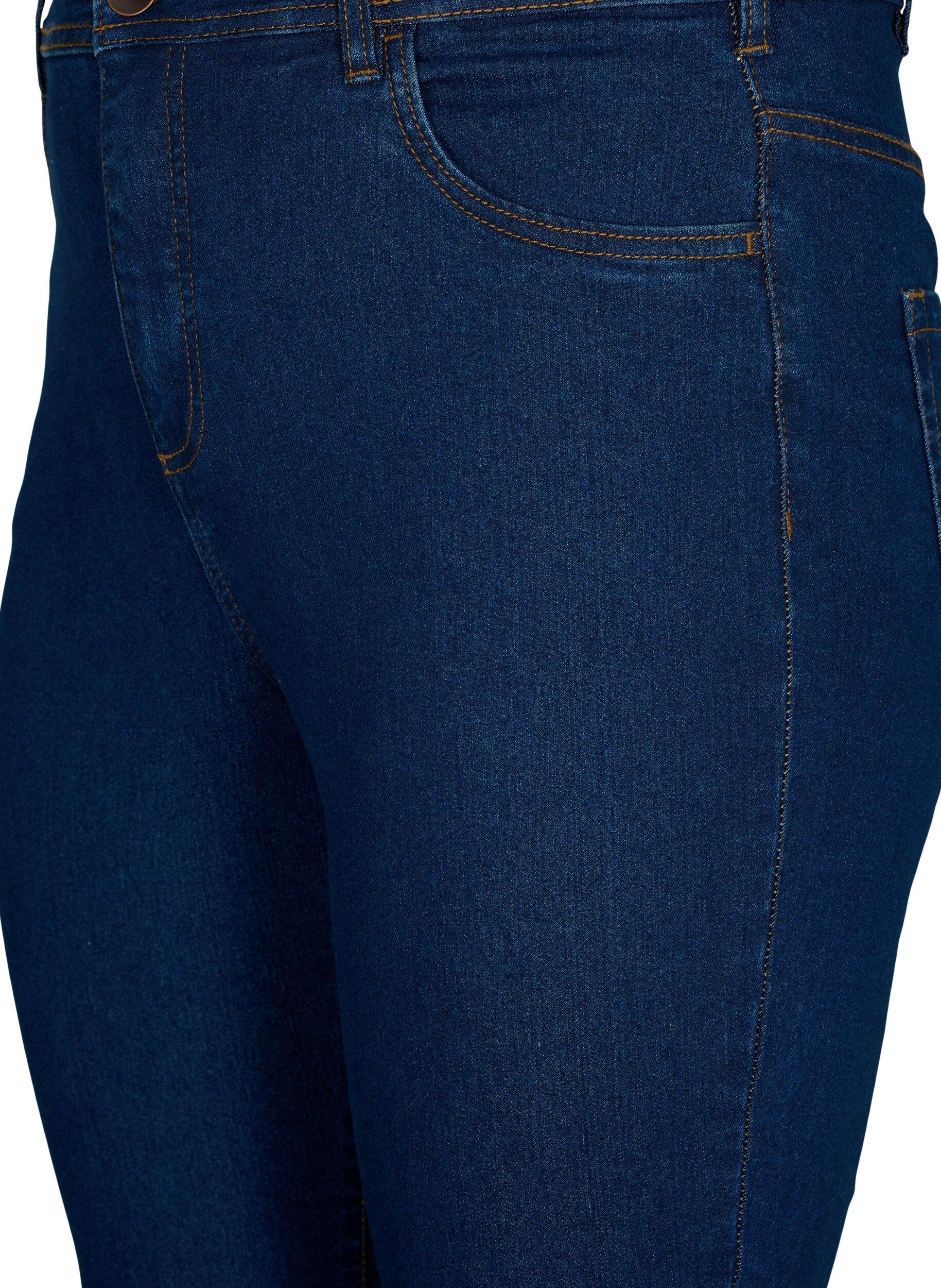 Zizzifashion High waisted jeans with bootcut, Blue, Packshot image number 2