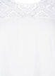 Short-sleeved viscose blouse with lace detail, Bright White, Packshot image number 2