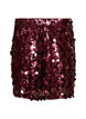 Short sequin skirt with an elasticated waistband, Dark Bordeaux, Packshot image number 1