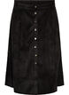 A-line corduroy skirt with buttons, Black, Packshot image number 0