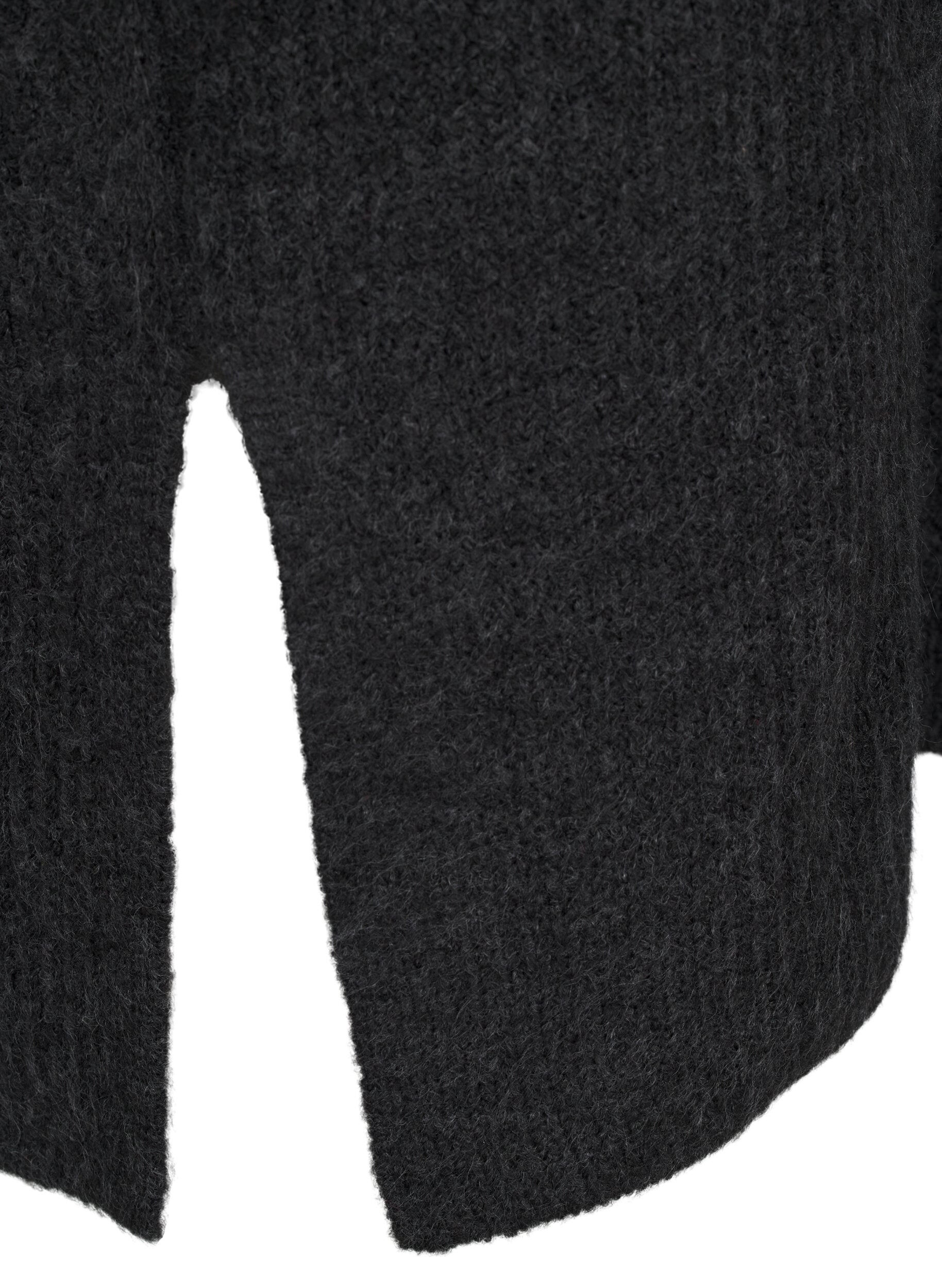 ZizzifashionKnitted dress with turtleneck, Dark Grey, Packshot image number 3
